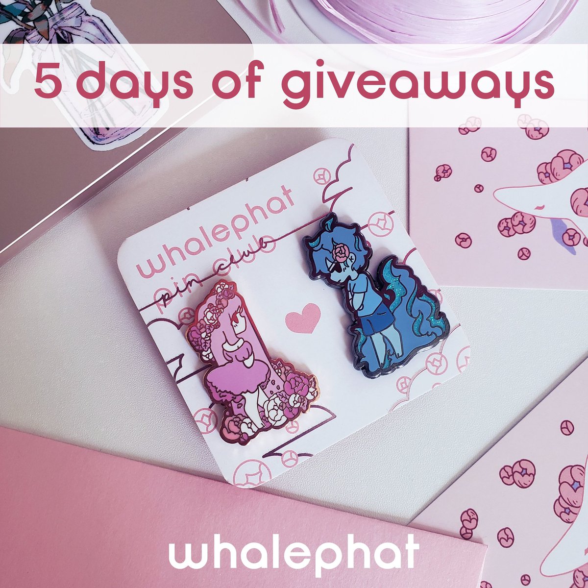 I've been having giveaways on instagram today I'll be giving away two sets of persephone and hades, one on instagram and one on Twitter! 
. 
To enter giveaway:
💖Follow me, <a href="/whalephat/">Whalephat 🖤</a>
💖Like and RT
💖 Winners picked at midnight✨!
💖 Good luck!
#persephone #hades #enamelpins