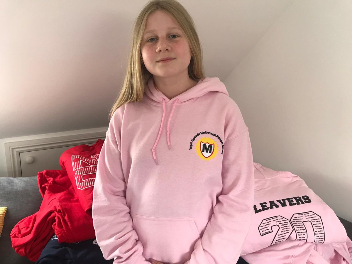mps_pta's tweet photo. Yr 6 parents look what’s arrived! All ready to be distributed. Thank you Justine mum of Zev for organising. PTA have part funded in lieu of being able to help organise an event, we are looking forward to spotting them being worn out and about ♥️ @marlboroughpri @MPS_2019 https://t.co/eAxcqOxg6m