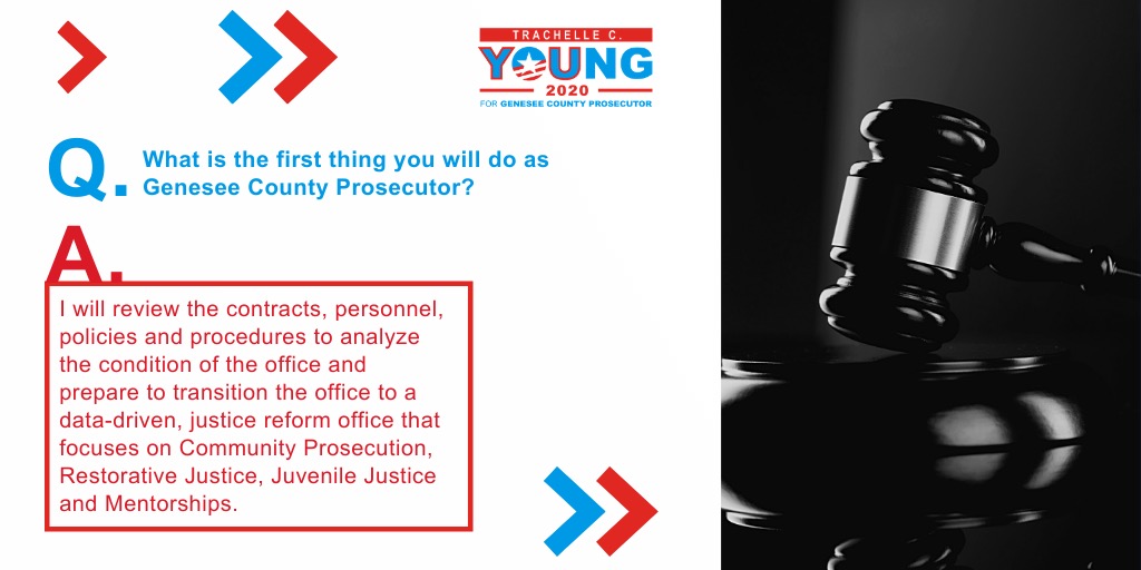 TYforprosecutor's tweet image. Today is Question &amp;amp; Answer Friday with Trachelle C. Young! If you have questions about the Young campaign for Genesee County Prosecutor, comment on this post or visit our website at youngforprosecutor.com.  #YoungForProsecutor