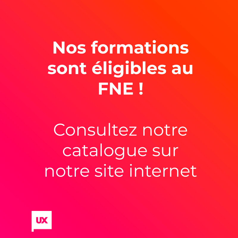 UXRepublic's tweet photo. Formez-vous ou formez vos équipes aux méthodes de conception centrées sur l'utilisateur et profitez du dispositif FNE !
#formations #training #uxrepublic #fne https://t.co/c0gwDhVbZD
