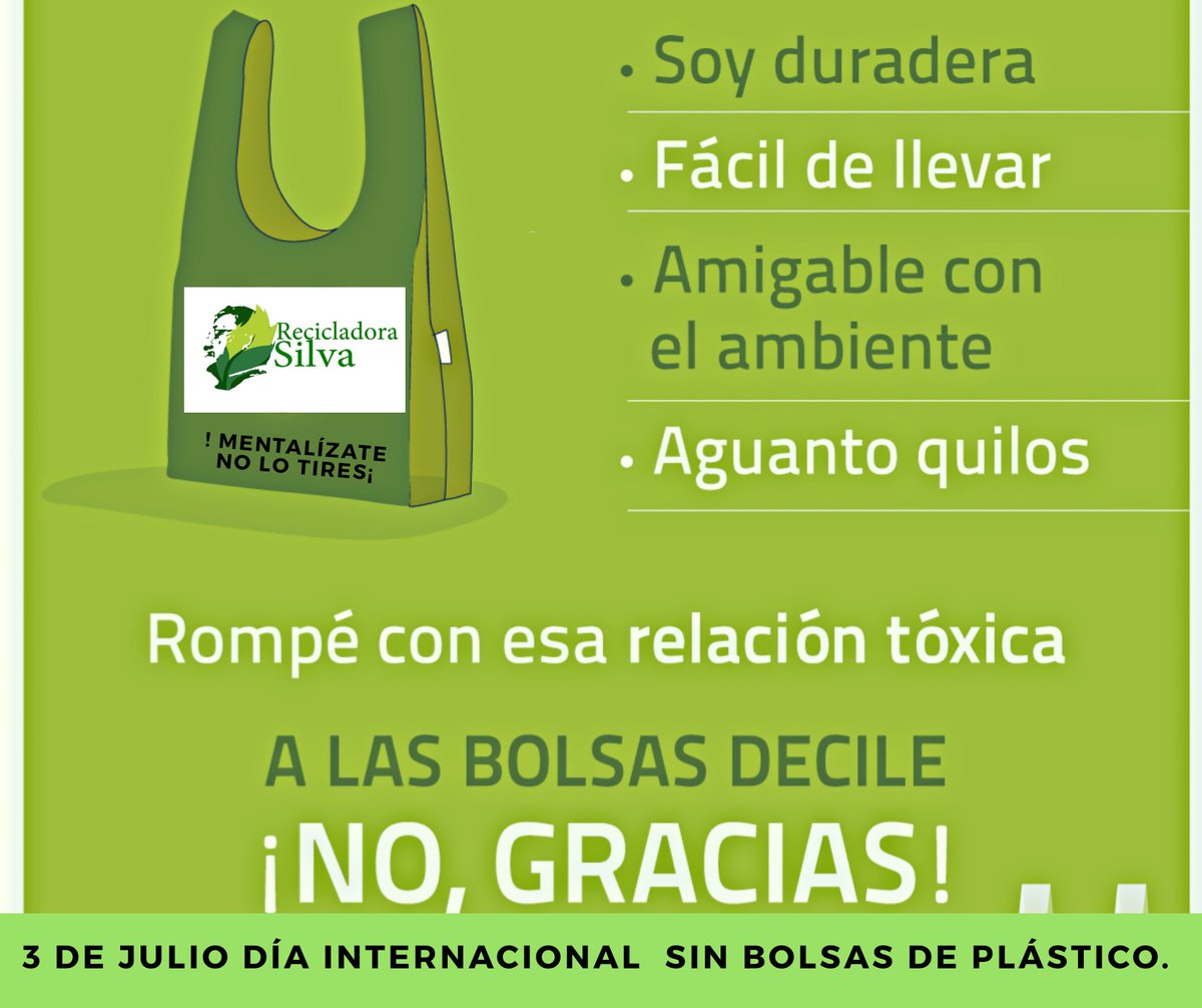 reciclasilva's tweet photo. ¿Por qué son tan dañinas las bolsas de plástico?
Al no ser reciclables, las bolsas quedan en el planeta perjudicando a todos los que aquí vivimos, todos los seres vivos del planeta.

♻️

!Mentalízate NO lo tires¡ https://t.co/DfZbtTxEB5