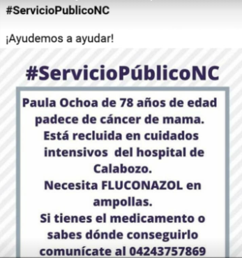 gleymarjelibeth's tweet photo. Es para mi abuela, favor compartir se lo agradecería mucho https://t.co/QqRn68pFzJ