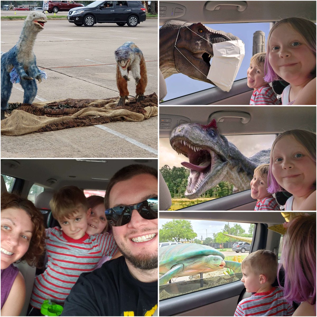 IFoundASteven's tweet photo. We took a family field trip yesterday to Jurassic Quest at Fair Park. It's so interesting to see dinosaurs in their natural habitat: a parking lot. #jurassicquest https://t.co/5BtdRXu0QH