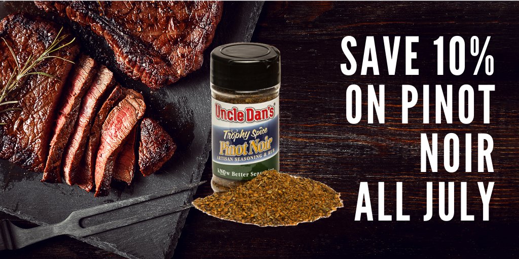 UncleDansRanch's tweet photo. Add something new to your grilling regimen this summer with our Pinot Noir seasoning and rub! You can save 10% on this full-bodied flavor all month. 

https://t.co/ZWPqjE2V9T

#UncleDansRanch #UncleDans #iloveuncledans #TrophySpice #PinotNoir #wine #eatwell #seasonbetter https://t.co/6q0Argk9wN