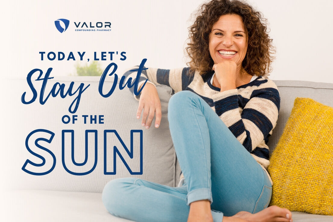 ValorPharmacy's tweet photo. July 3rd Today is National Stay Out of the Sun Day! Take this day to give your skin a much-needed break from the sweltering heat, especially if you have outdoor plans for tomorrow.
#Valor #ValorCompounding #NationalStayOutofTheSun #Sundamage #health #wellness #selfcare https://t.co/zV67tekF47