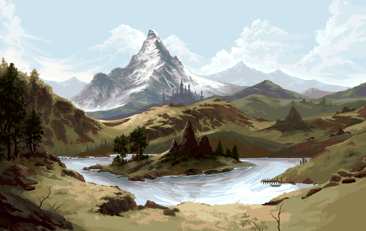 adamfergusonart's tweet photo. Just wanted to share a small teaser of a pixel art background I'm working on for @Serenity42std's game! #pixelart #ドット絵 https://t.co/26pYyIDp09