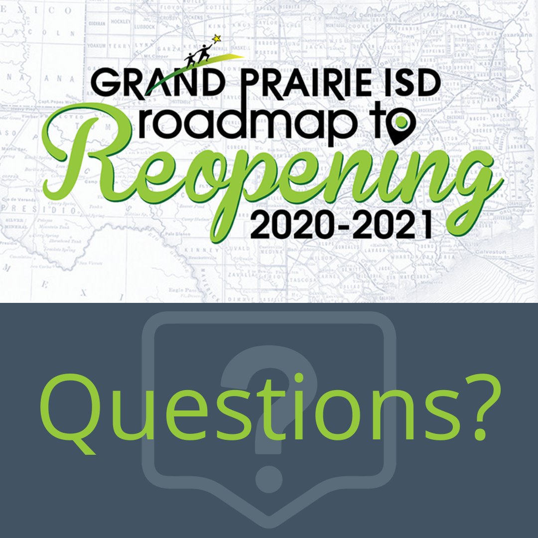 grandprairieisd's tweet photo. GPISD is compiling your Reopening questions during our July 6-10 annual unified closure. We will publish a FAQ to give you as much information as possible in order for you to make an informed decision for your family. #RoadmaptoReopening #WeAreGPISD #GPISDstillLeading https://t.co/lR8qwQ68yh