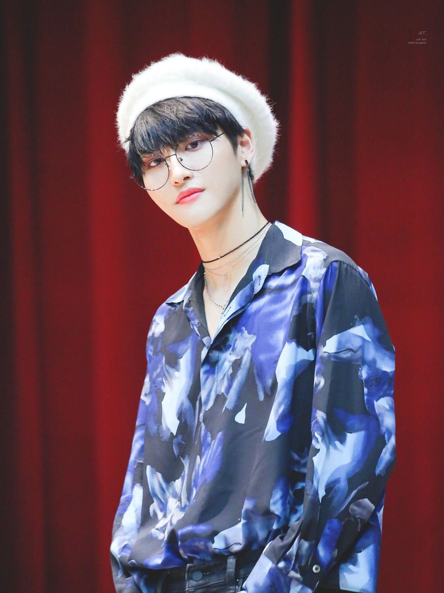 the shirt, the beret and the glasses