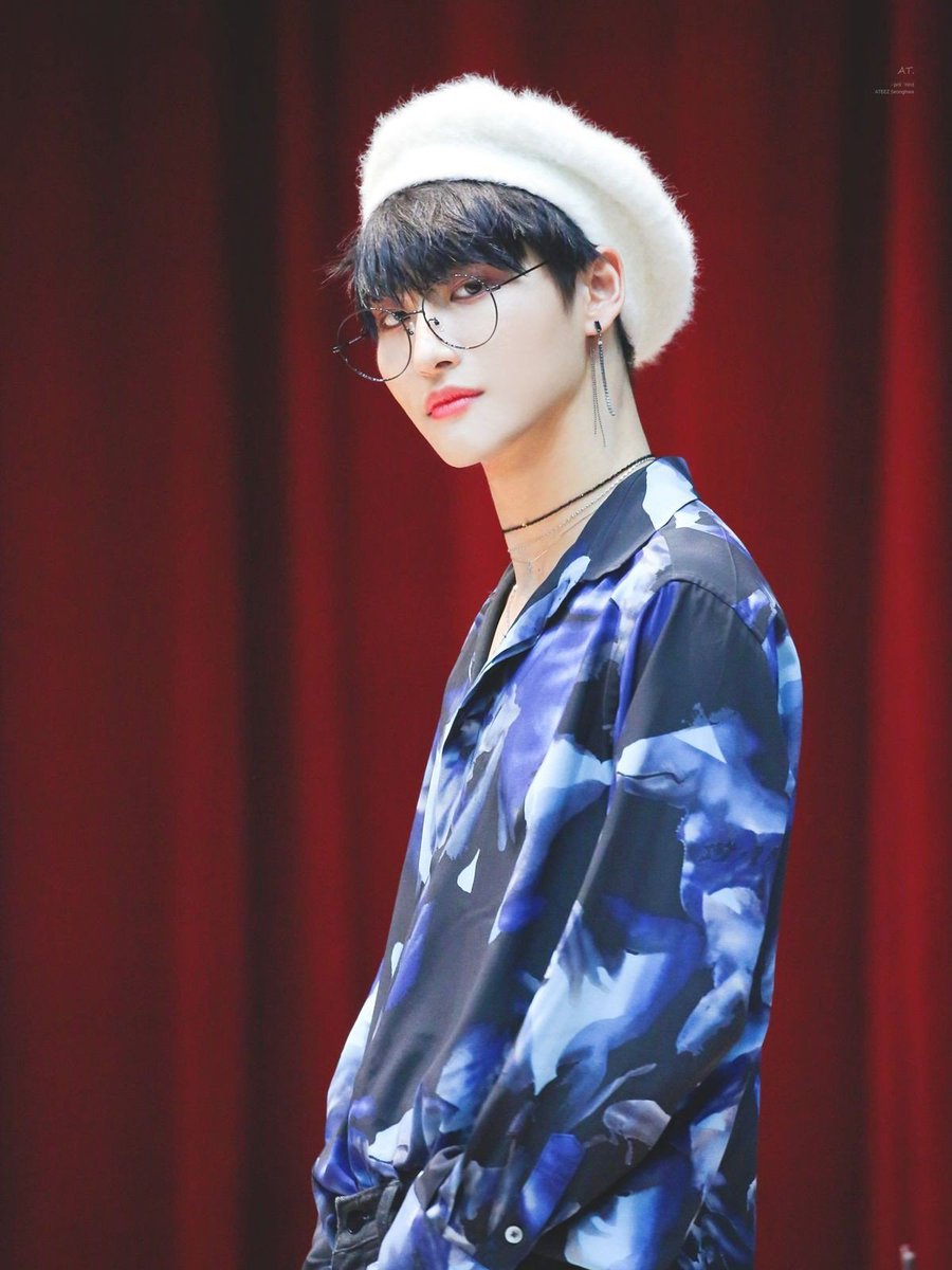 the shirt, the beret and the glasses