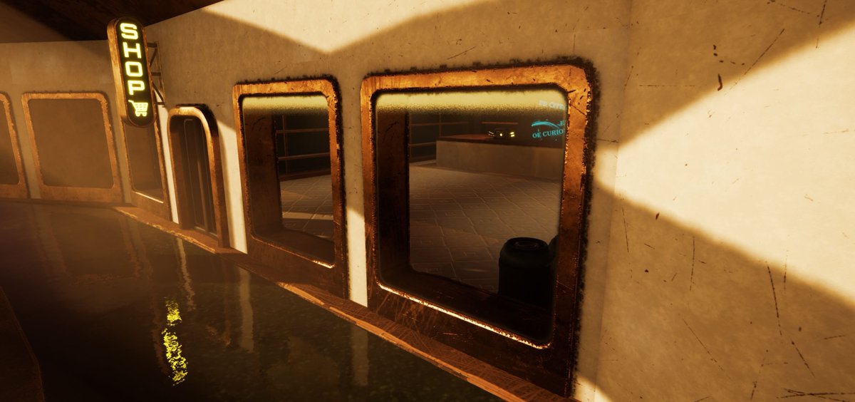 GrymTitan's tweet photo. A view of one of the new areas of the station, the commercial area. It should contain plenty of loot if you're lucky. 
#gamedev #indiedev #gaming #Dev #steampunk #dieselpunk https://t.co/MU2qdJ7TIX