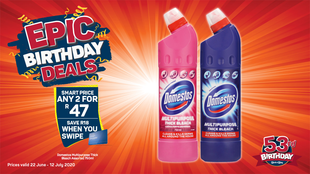 PicknPay's tweet photo. Pick n Pay’s EPIC Birthday DEALS keep getting better, with HUGE savings on all goods. https://t.co/0PkvgniLQi https://t.co/oNUfmaiaGA