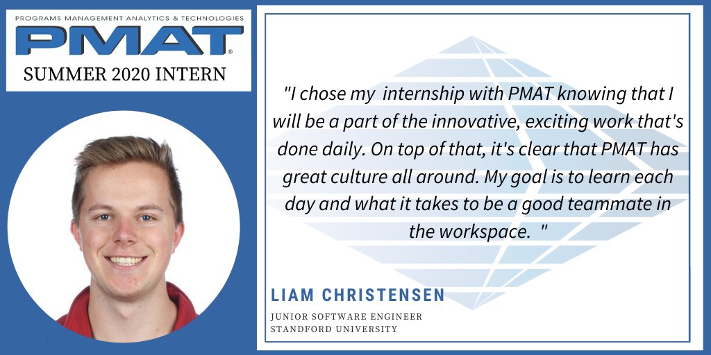 pmat_inc's tweet photo. PMAT Intern Series | Liam Christensen is one of our newest interns to join the team! He is currently majoring in Mathematical and Computational Science at @Stanford. Learn why Liam chose PMAT for his summer internship below! https://t.co/LJODoXuMKj