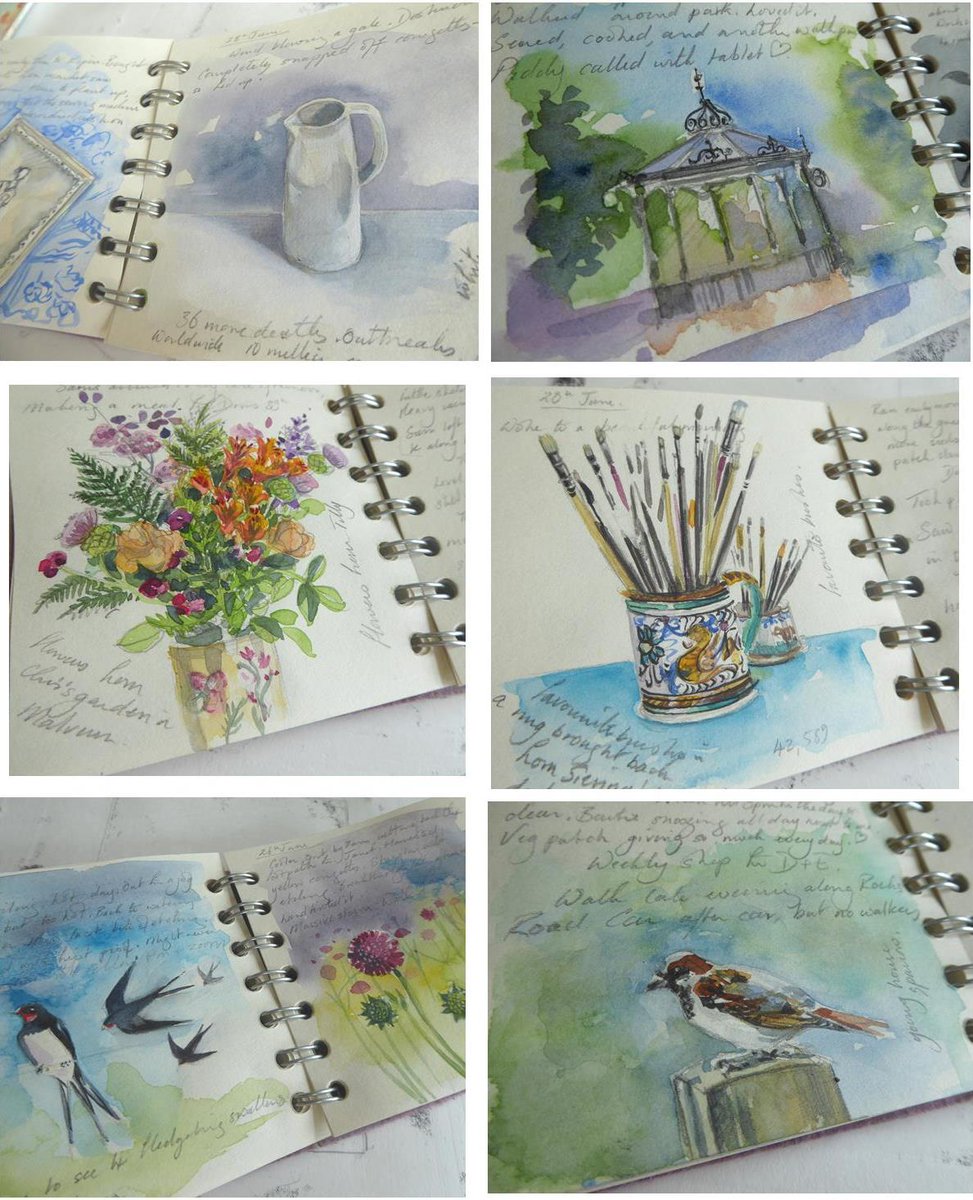 A few more Sketchbook pages, from my daily journals. Tiny fragments of each day..
#LockdownDiaries #sketchbook #ruralart #rurallife #printmaker #Watercolour #womensart #artistsoninstagram