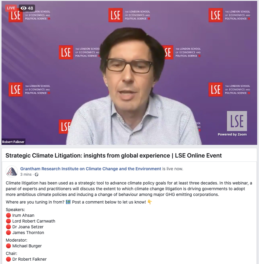 GRI_LSE's tweet photo. If you’re not already signed up for our panel discussion on climate litigation you can follow the live stream now at https://t.co/ZsE8xOb5ST #LSEClimateLitigation https://t.co/RaIFQTFVbf