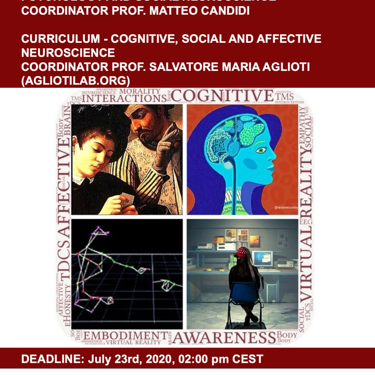 Join us  in Rome for a 3-year International #PhD position in Social, Cognitive and Affective Neuroscience 🧠
⏱️Deadline for application: 23rd of July
Info ➡️ phd.uniroma1.it/web/pagina.asp…
