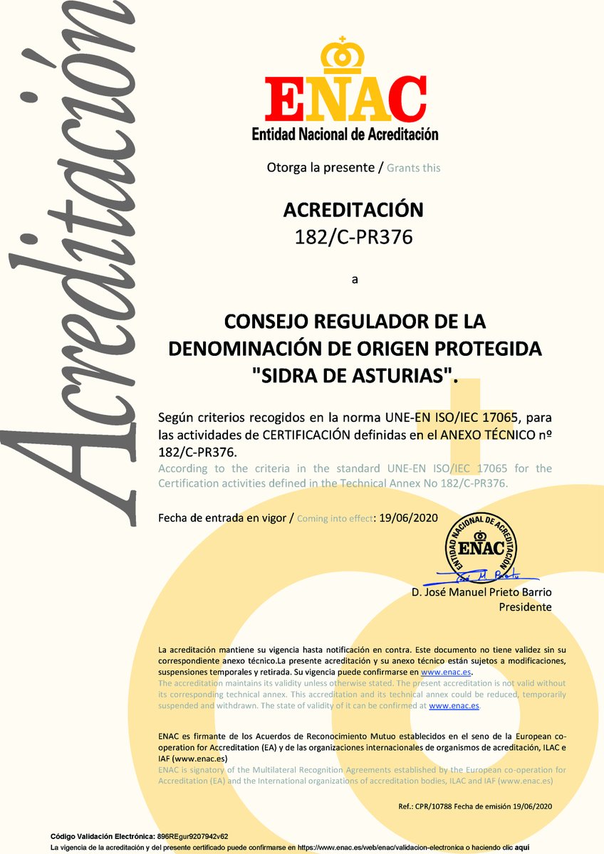 SidraDasturias's tweet photo. Este medio día, ha tendido lugar en nuestra sede, la presentación de la concesión de la acreditación ENAC al Consejo Regulador DOP Sidra de Asturias, para la realización de las actividades de certificación de las sidras asturianas de acuerdo con la norma UNE-EN-ISO/IEC 17065. https://t.co/WJfwKSEBjL