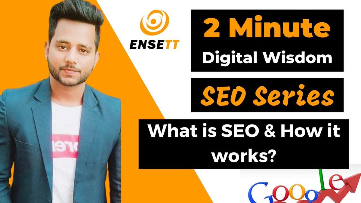 ensettdotcom's tweet image. ENSETT present &quot;2 Minute Digital Wisdom&quot;.
Today, we are launching the &quot;SEO Series&quot;, where we will describe every topic related to SEO.

Let&apos;s know:-
What is SEO?
How does SEO work?
youtu.be/GW6C0CeMpyA 

#SEO #ENSETT #SEOseries #2MinuteDigitalWisdom
