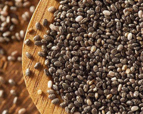 Chia seedsThese contain one of the richest sources of omega-3 fatty acids. These provide building blocks for healthy skin cell function and new collagen production to keep the skin foundation strong and wrinkle free.
