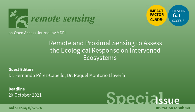 fpcabello's tweet photo. Call for contributions to a special issue on Remote and Proximal Sensing to Assess the Ecological Response on Intervened Ecosystems https://t.co/bZrBuDgLNr #mdpiremotesensing by means @RemoteSens_MDPI https://t.co/Cq0gL4pGpX