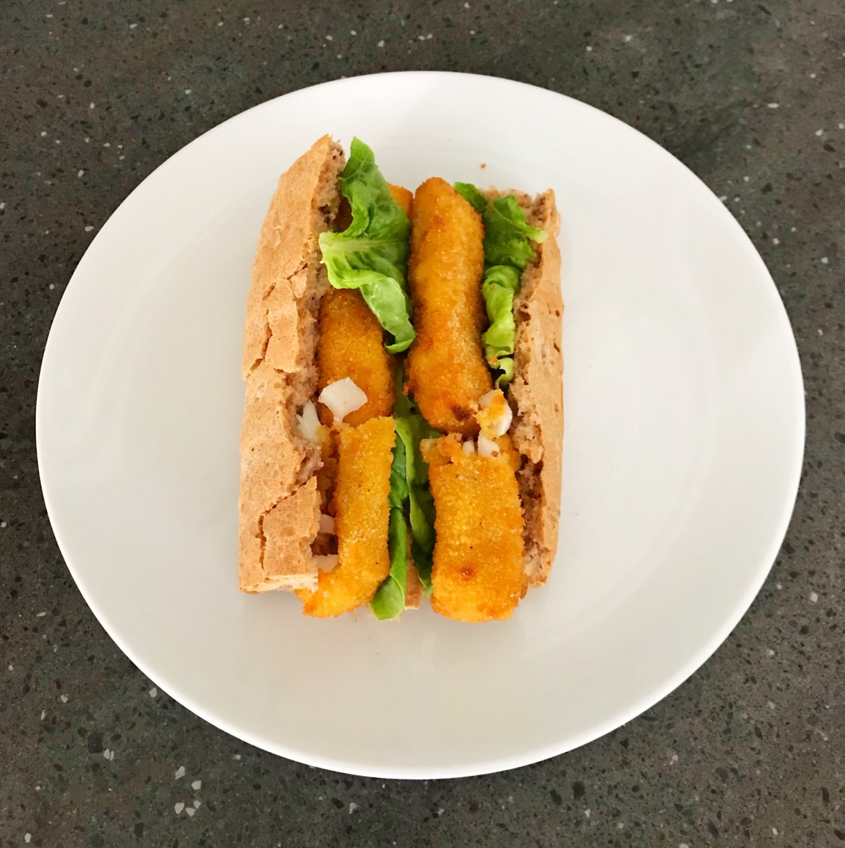 green_goddess's tweet photo. Here is my very own #HotCod #FishMishFishFinger sandwich - home made granary baguette with good old Birdseye Fishfingers, lettuce and Maille Mayo. Not very cheffy, but boy does it taste good! https://t.co/2PthdWN8BS