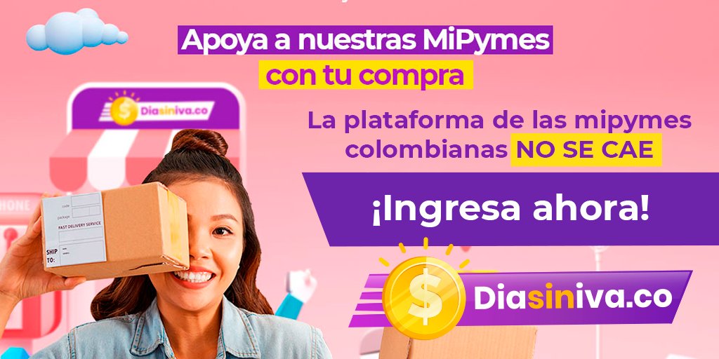 DiasinivaCo's tweet photo. ¡Estamos al aire! 🙌Nuestra plataforma robusta y estable tiene las ofertas de las MiPymes colombianas activas, para que compren lo que quieran en este Día sin IVA. Los estamos esperando en https://t.co/ZEvIoLdwfe!
¡No generalicen, nosotros NO NOS CAEMOS! @BluRadioCo 

#Diasiniva https://t.co/3iDb1RrHvQ