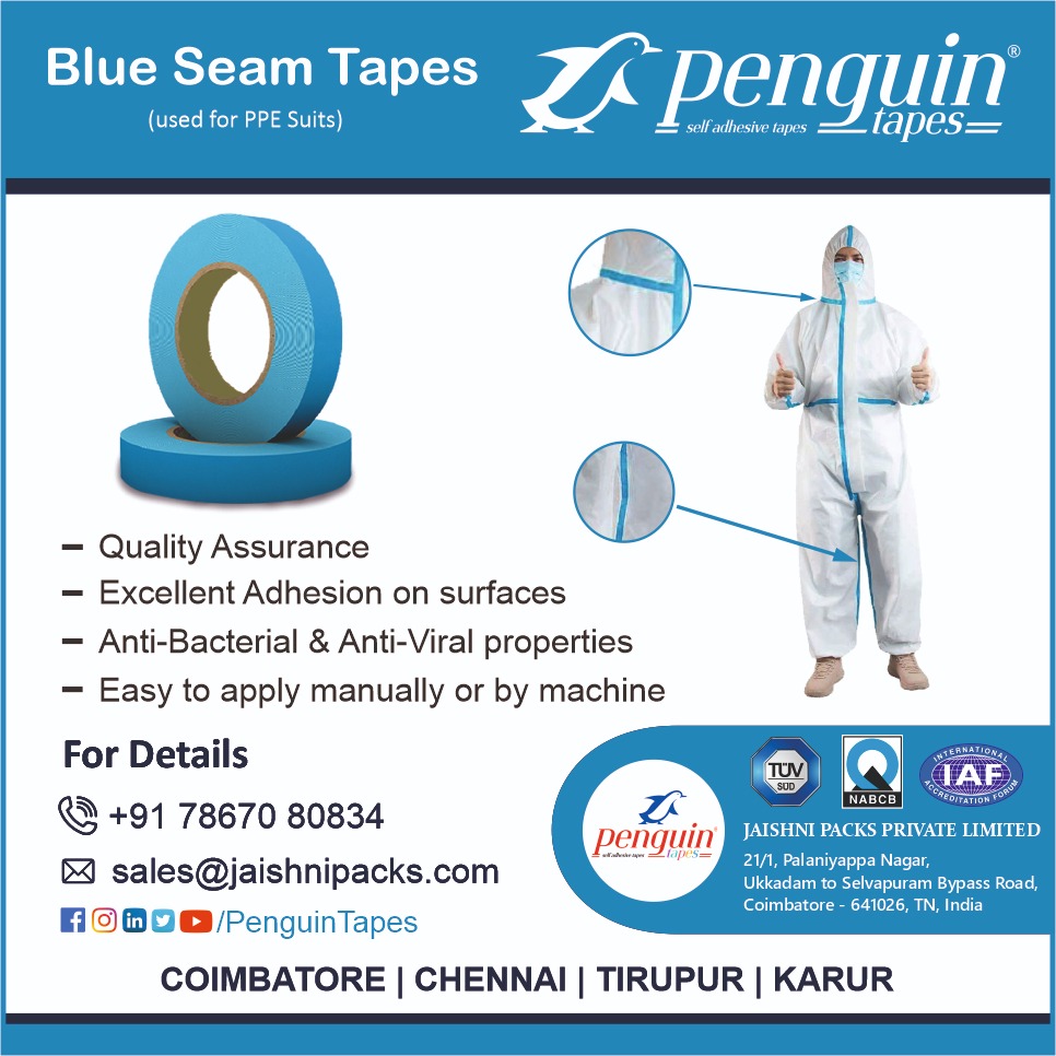 penguintapes's tweet photo. Contact : 7867080834
#blueseamtape_tirupur #PPEsuits #coronaprotection_tirupur #COVID_19 #protectiveequipments #socialdistancing #facemask #blueseamsealingtape #PPEkit #blueseamtapingmachine #antikidtape #3plysurgicalmask #Faceshield #recyclablebag #penguintapes https://t.co/BqysO3MdxD