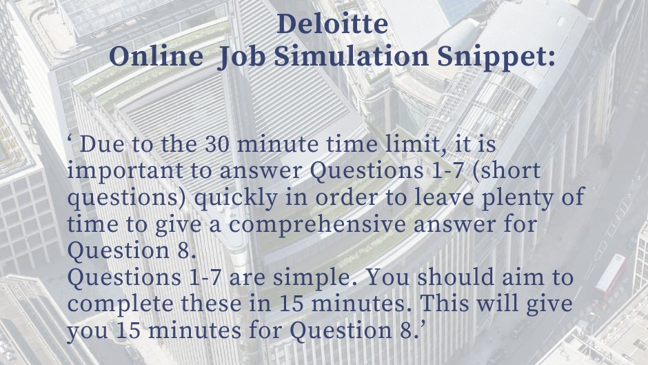 Take a look at the snippet from our Deloitte Online Job Simulation (Stage 3) guidance. Visit GradInsight.co.uk for the complete guidance on each stage of the 2020 Deloitte graduate application process. #gradjobs #graduatejobs #graduatecareers #deloitte