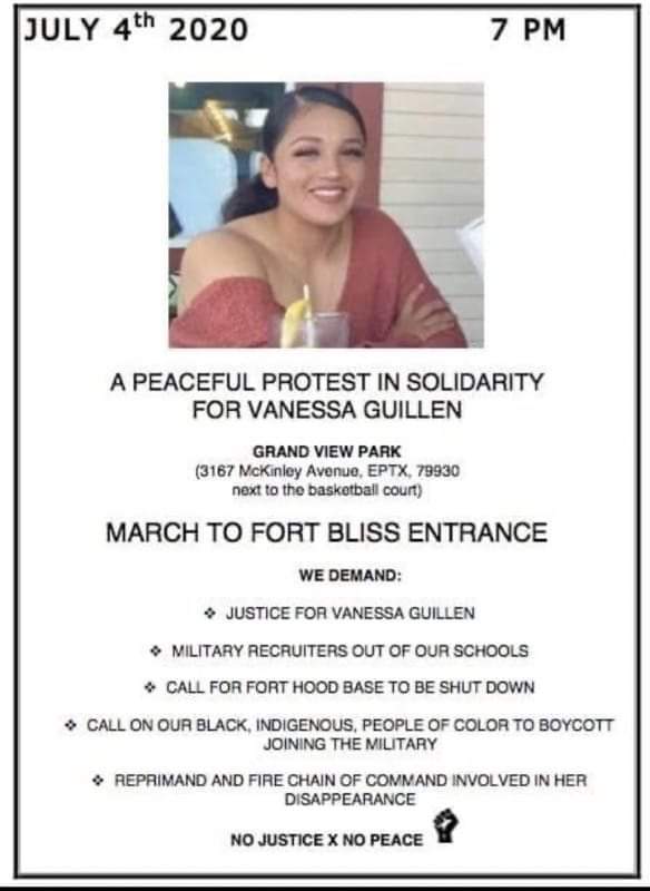 guillotine_time's tweet photo. 4th of July is cancelled this year, so why not come out and show some #Solidarity? See y'all there! #protest #elpasoprotest #ElPaso #ftbliss #JusticeForVanessaGuillen #VanessaGuillen https://t.co/sfk82wfz8m