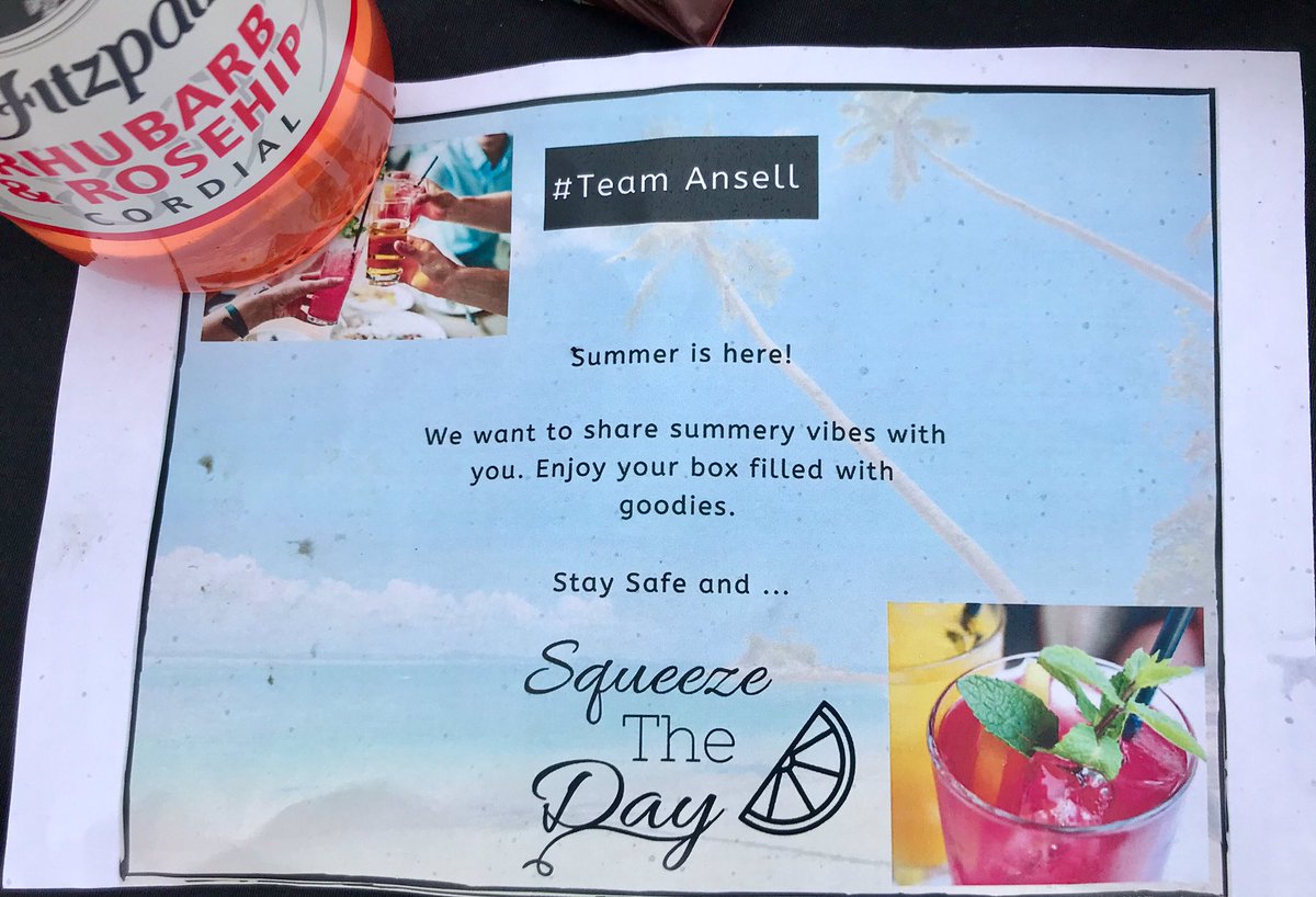 gally1137's tweet photo. Summer Vibes - Squeeze the day ☀
Goodie Healthy Hamper number 4, (as in as many months) to every Ansell employee - absolutely awesome to work for a company who value their staff ❤️
#OneTeam #TeamAnsell #AwesomeAnsell https://t.co/H8qLRCwsG5