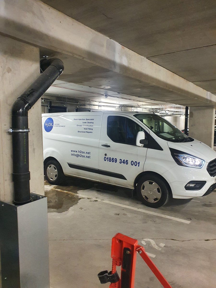 OxfordHydro's tweet photo. Setting up on site - dealing with a leaking car park #leaksealing #h2ox https://t.co/aKxDoz2s5H