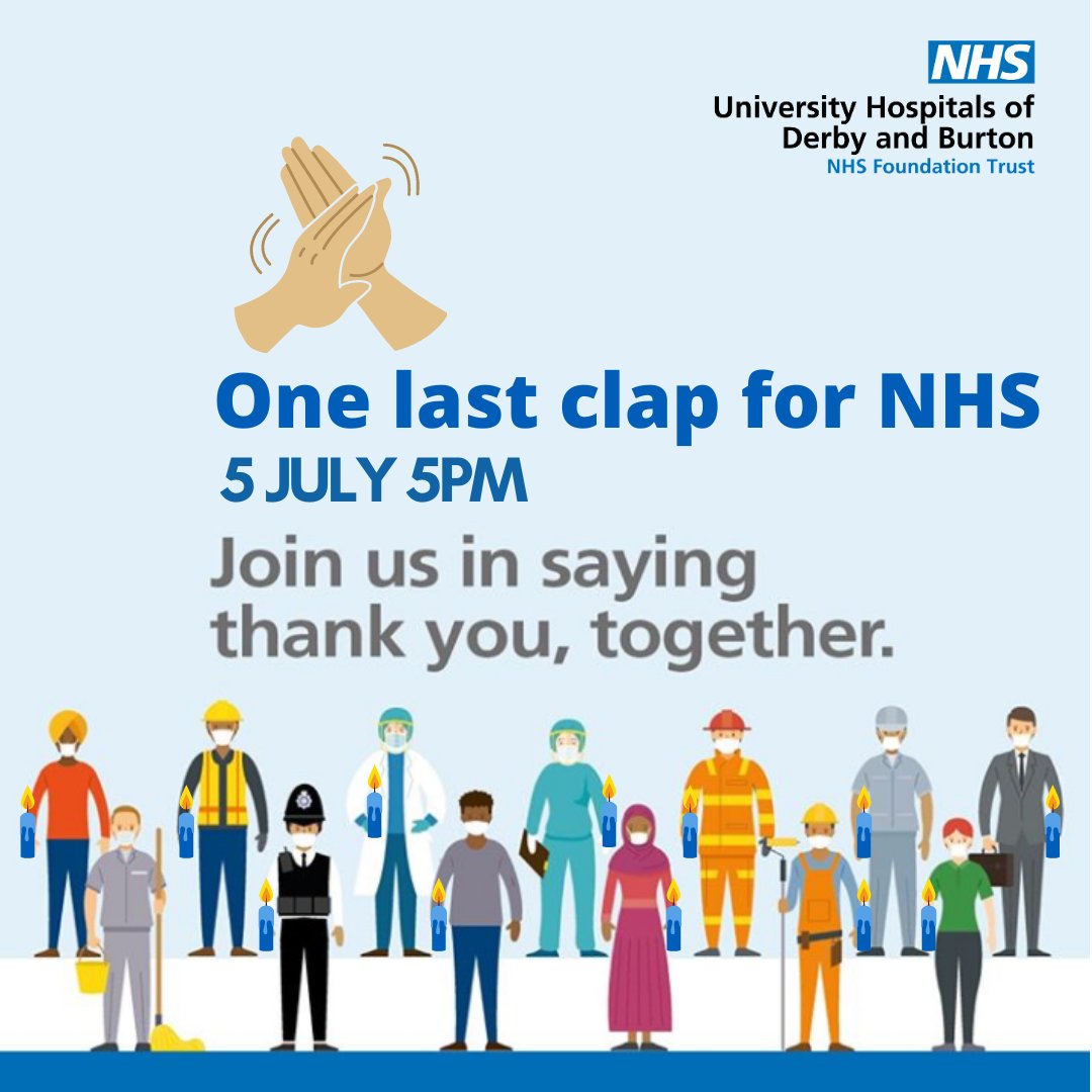 Join in the biggest, loudest and final clap for carers and key workers tonight at 5pm in celebration of the #NHSBirthday. Show your thanks/appreciation to your neighbours or reach out to someone who is lonely, isolated or shielding, to let them know they are supported.