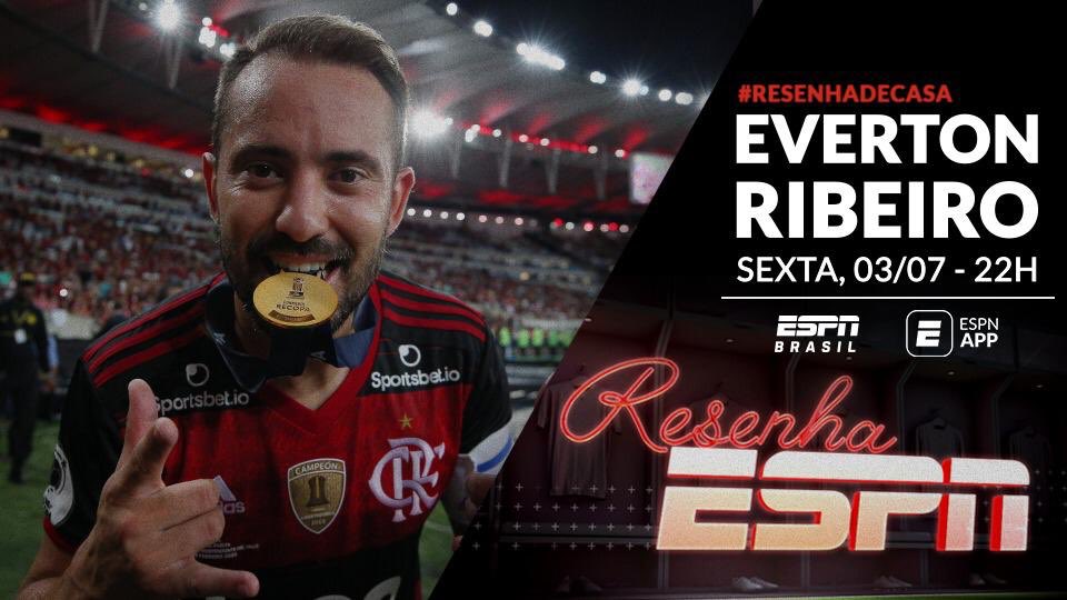 no @ResenhaESPN o capitão do @Flamengo @evertonri falou um pouco de @Corinthians @coritiba @cruzeiro ,seu período no mundo Árabe e da expectativa com o momento de Fla e seleção brasileira. Genio Djalminha, @fabioluciano3 @Plihal e eu nos divertimos mto com o papo.hj 22 hrs! https://t.co/ftjSE3nL0E