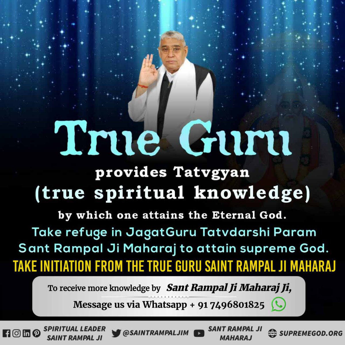Aaj_Trending's tweet photo. #Who_Is_TrueGuru

According to Ayajurveda Chapter 19 Mantra 25, the perfect guru/metaphysical saint is the one who describes the metaphorical words of the Vedas in full detail that leads to the attainment of the complete God.

Only the @SaintRampalJiM is doing this.💯🙏🏻✍️😇 https://t.co/08eyh708wd