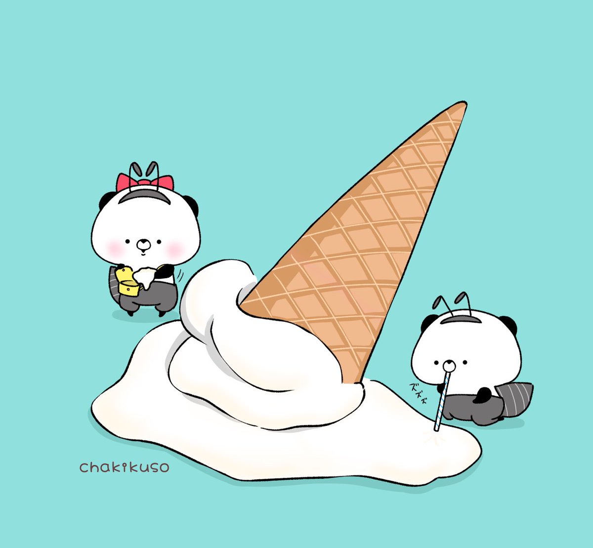 ソフトクリームの日 こころにパンダ イラスト イラスト好きな人と繋がりたい Chakikusoのイラスト