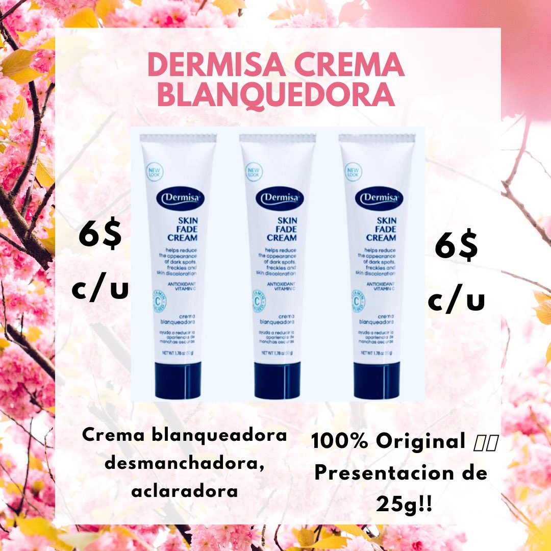 Freddyo70761738's tweet image. Crema Dermisa 💯 original 6$, unisex blanqueadora y aclaradora de piel , tel: 0414-4238966 entrega personal en valencia y envío a todo el pais