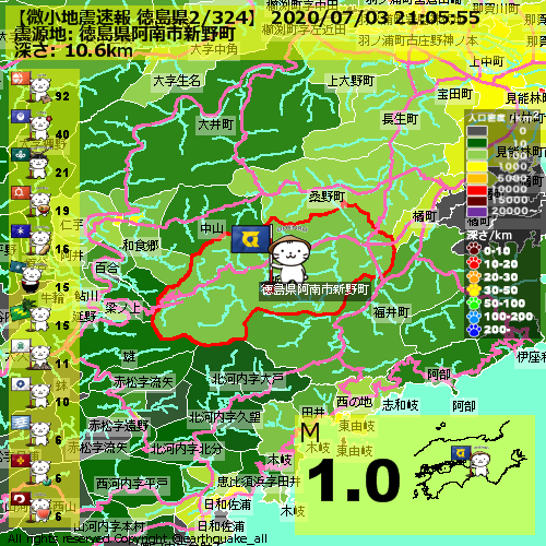 徳島 地震 速報