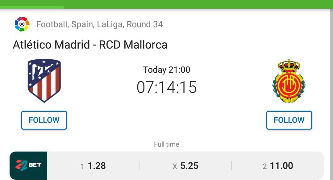 Everybody in the world today will choose ATLETICO MADRID to win, hope that's not what they'll use to kill people today 😂 😂 😂🚶 🏃 
.
#Daily3odds ✅