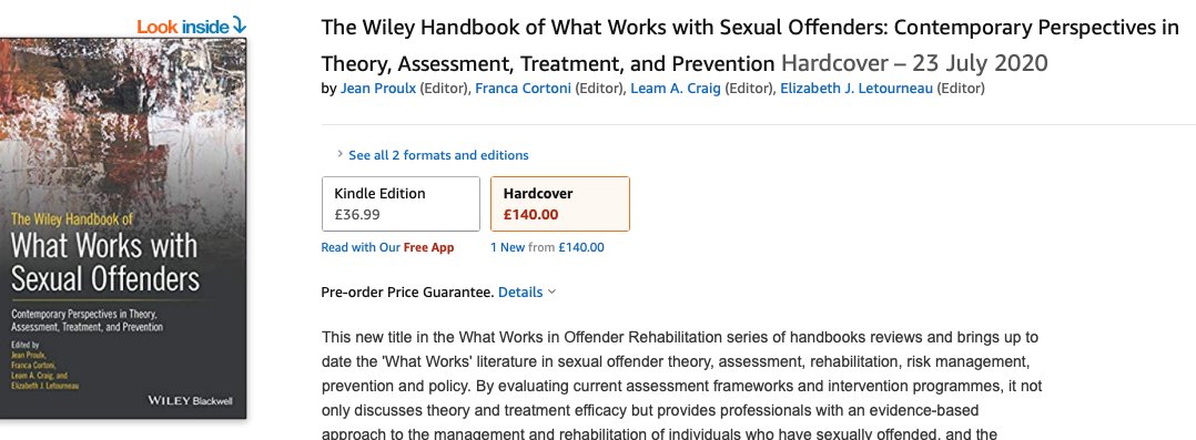 FPP_Ltd's tweet photo. Not long now, third book to be published this year available to pre-order ahead of release on 23rd July 2020, The Wiley Handbook of What Works with Sexual Offenders: Contemporary Perspectives in Theory, Assessment, Treatment, and Prevention. https://t.co/5i4N0bSKEB
