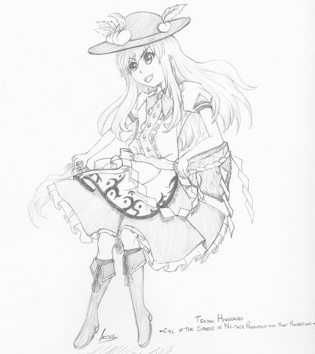 Arcsol8's tweet photo. Day 47 of drawing a touhou character - Tenshi Hinanawi!

#touhou #touhouproject #東方 #東方Project #traditionalart #pencildrawing #myart #fanart #tenshihinanawi #比那名居天子 https://t.co/0YXQa483pZ