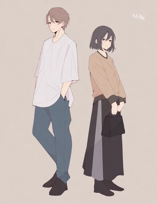 最近描いたカップル 