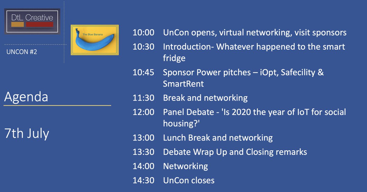 Bluebananadtl's tweet photo. Not long now to a very special event as experts, practitioners and those simply interested in IoT in #ukhousing get together for #TheUnCon 

Have a nosey and register here.

https://t.co/ZtYbLtzbcj https://t.co/47xZZx9pC1