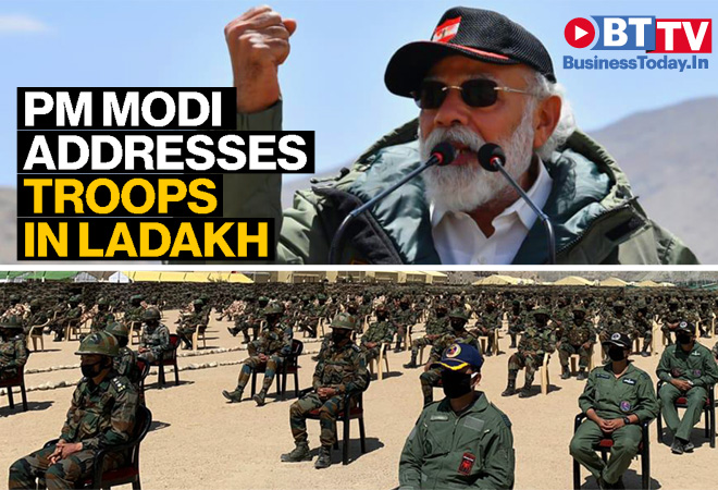 business_today's tweet photo. #PMModi addresses soldiers in Ladakh, commends bravery
#PMModiInLadakh #ModiInLeh #PMModiAtLeh #LadakhBorder #Ladakh
Watch: https://t.co/5VZQQjU1nx https://t.co/liSYb1jN8E