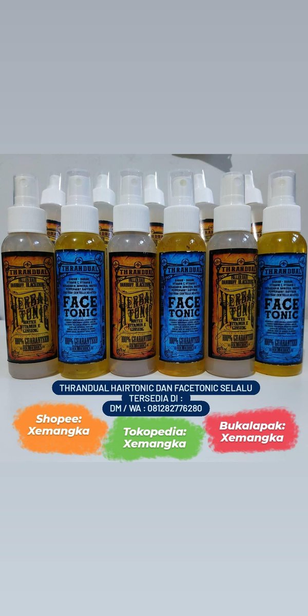 arnynt's tweet photo. Selalu tersedia
⚡T H R A N D U A L ⚡
Hairtonic dan Facetonic #thrandual #hairtonic #facetonic
Pemesanan :
• DM
• Whatsapp https://t.co/D2xHRpg1UF
• Tokopedia
https://t.co/saDElfeEV5
• Shopee
https://t.co/DSHADZTShe
• Bukalapak https://t.co/CfGbuIhCt2 https://t.co/scOhLy5Txa