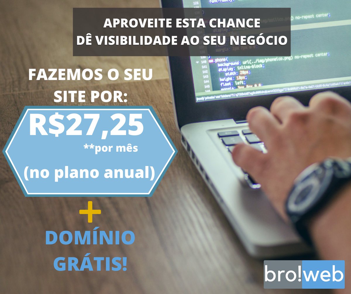 BroWebDigital's tweet photo. PROMOÇÃO do Mês!!

☑️Fazemos o Seu Site por apenas:
R$27,25 por mês no plano anual(12 meses) Que seria um total de R$327,00 por ano + IVA (por reajustes inflacionários).
#criaçaodesites #fazemososeusite #broweb #desenvolvimentodesites #sites #wordpress #wordpresswebsite #websites https://t.co/BbBtT1UyRX