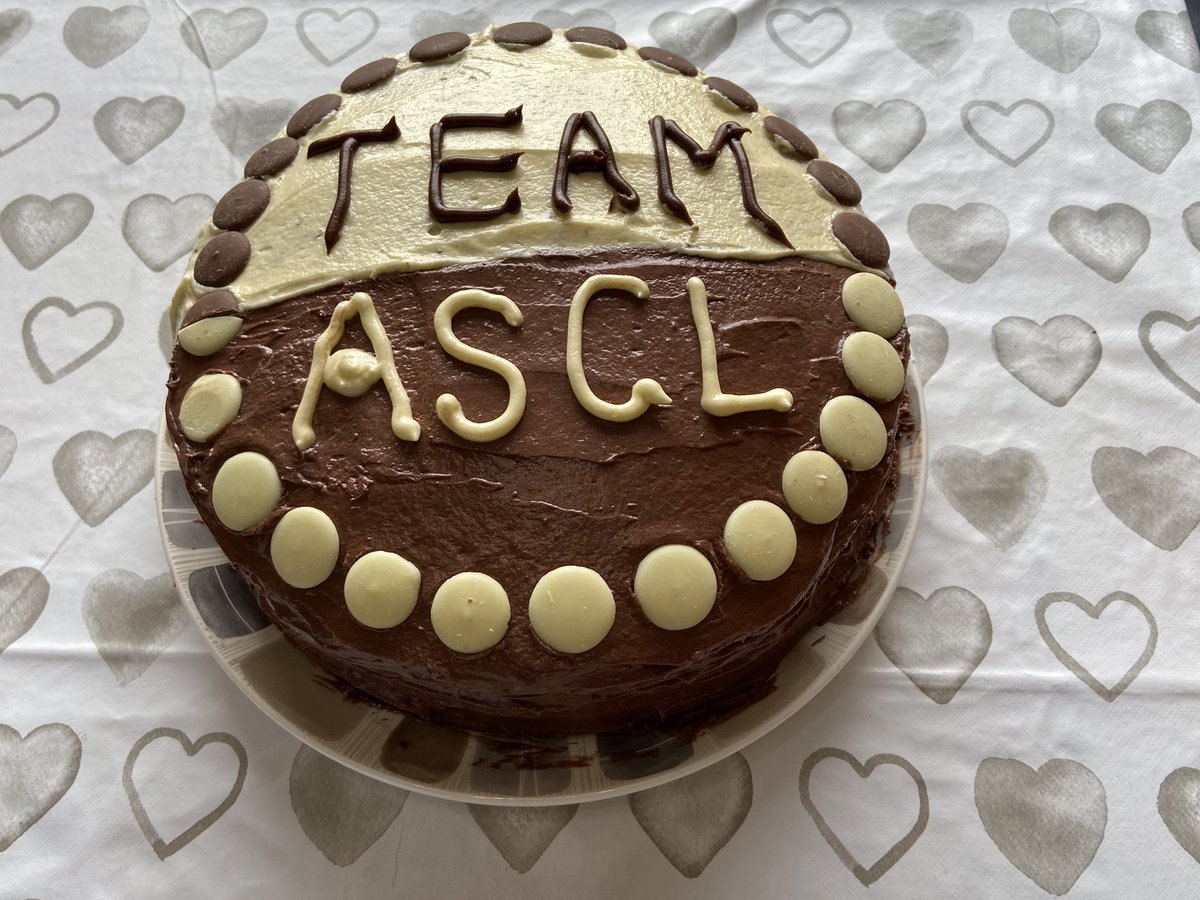 LouiseHatswell's tweet photo. Have loved organising the @ASCL_UK #TeamASCL Lock Down Bake Off and seeing all the amazing entries, just wish we could’ve had a taste test too 😊 here’s my entry, will share others later. Well done to the winners 🏆🎂 #bakeoff https://t.co/citzyek18S