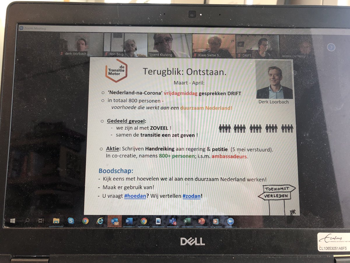 drk75's tweet photo. Laatste #transitiegesprek voor de zomervakantie met hele parade van initiatieven, gesprekken, acties en ideeen die in de crisis ontstaan zijn. Zo gesprek over hoe verder vooruit te blijven struikelen dit najaar, aanhaken kan nog net #transitiemotor https://t.co/XDHK1GZFgZ