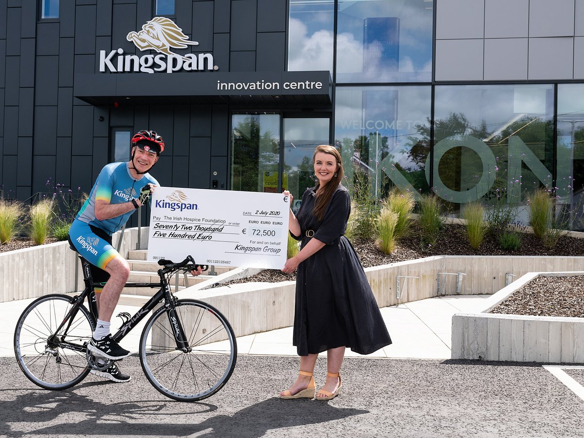 #Kingspan has presented a cheque for €72,500 to the <a href="/IrishHospice/">Irish Hospice Foundation</a> Foundation. The money raised will be used by IHF’s Nurses for Night Care which is a national service providing free nursing care to families by non-cancer illnesses. Read more here: kingspan.com/irl/en-ie/news…