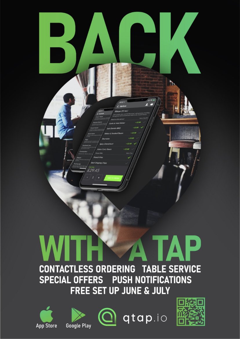 QTap is coming to Cardiff, get in touch to get set up on our FREE contactless ordering/payment app before July 13th and keep customers and staff safe! #Cardiff #StaySafe #hospitalityindustry #PubsReopening