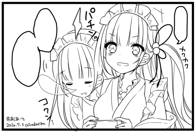 ホロクルに向けてあくあちゃんの四コマ線画中(*^-^*)
個人的にお気に入りの一コマをチラっと

#あくあーと 