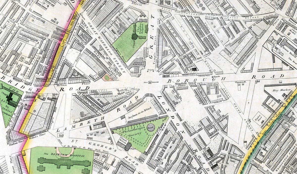 Here's the area, shown in Richard Horwood's v detailed map, which exists in many revised states c.1799-1819The Obelisk is roughly in the centre of the awkward junction created by the meander of the Thames and the wish to build straight roads